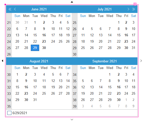 MonthCalendar with multiple months